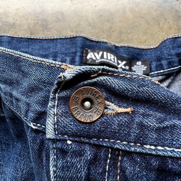 Vintage‎ Baggy Avirex Embroidered Jorts - Picture 4 of 5